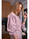 Rochie cappuccino netedă cu cusături FI700 - Magazin online - Boutique